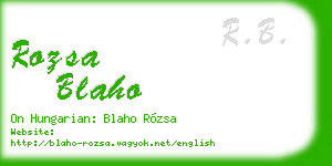 rozsa blaho business card